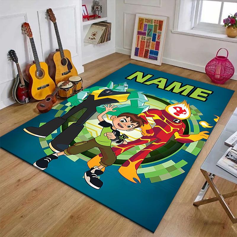 Custom Ben Mat Personalized Name, Polyester Washable Indoor Entryway Rug, Gift for Christmas, Easter, Thanksgiving Day