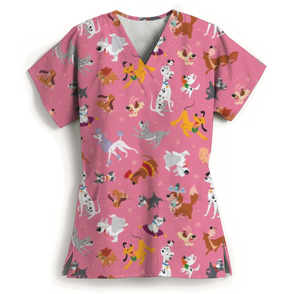 Pharmacist Dentist Veterinary Nurse Tops Disney 101 Dalmatians Beauty Scrub Clothes Spa Nurse Pure Medical Lab Medical Uniform