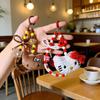 Sanrio Hello Kitty Bowknot Beaded Phone Lanyard Keychain Cute Cartoon KT Cat Charm Colorful Wrist Strap for woman Accessory