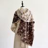 Elegant Floral Jacquard Pashmina Scarf For Women - Winter Thick Warm Double-Sided Tassel Design Coldproof Windproof Blanket