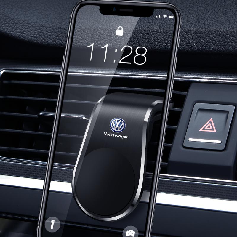 Magnetický držák telefonu do auta ve tvaru L, speciální pro auto, s emblémem pro Volkswagen Golf-7 4 5 6 CC T-ROC Sharan Passat B5 6 7 Polos Tiguan R Line