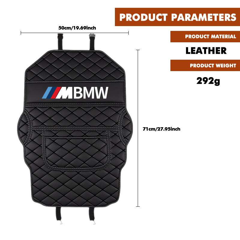 Car Seat Back Leather Anti Kick Mat Storage Bag Protector Pad For BMW M Performance Alpina M3 M5 M6 X1 X3 X4 X5 G20 FD8