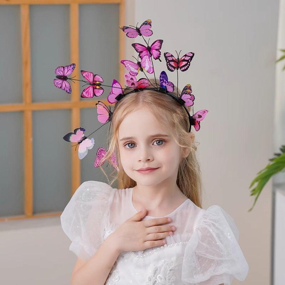 Colorful Luminous Butterfly Hair Band LED Lights Flashing Headband LED Glow Headband  Kids Gift