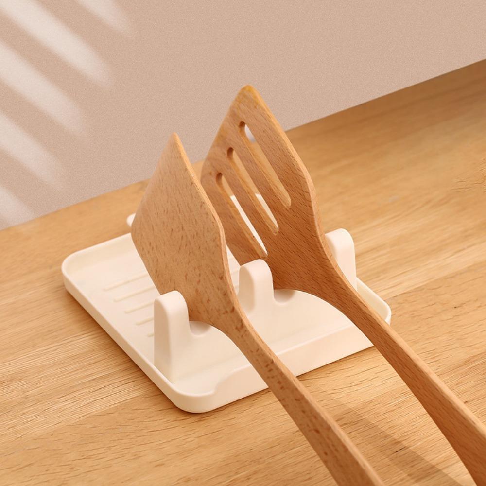 Heat-Resistant with Drip Pad Hangable Tableware Storage Rack Pot Lid Holder Spatula Rack Spoon Rest