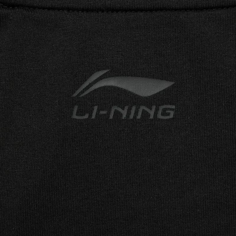 Li Ning American Letter Round Neck Pullover Short Sleeve Casual Sports Suit Unisex suit Black AHSU671-1+YAPV001-1