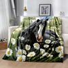 Horse Blanket Comfortable Perfect for Livingroom Seaside Sofa All-Season Use Modern Ideal Gift For Birthday Valentine'S Day