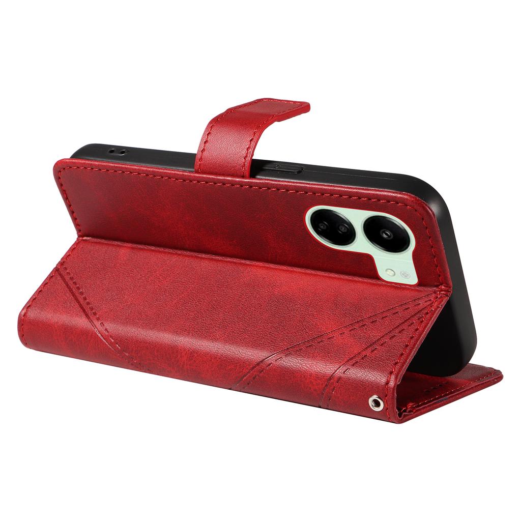 For Xiaomi Redmi 13C 5G/13C 4G/13R 5G/Poco C65 4G/Poco M6 5G Case PU Leather Stand Phone Cover Geometric Lines