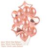 10/14/20pcs Rose Gold Party Confetti Sequin Balloon Accessories Heart Ballons