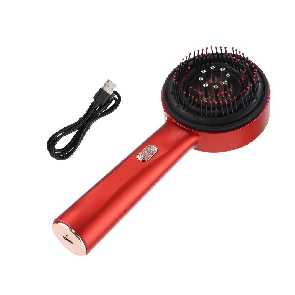 New Arrival Red Light Oil Applicator Head Scalp Massage Device Vibration Electric Scalp Massager Comb for Head Stress Relief Plastic красный