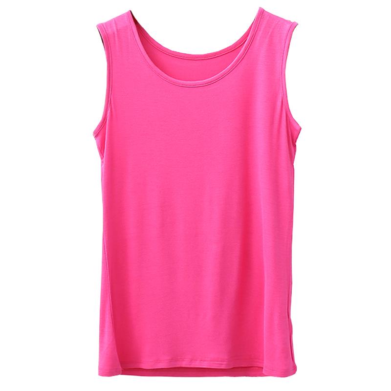 Modal Summer Plus Size Wide Shoulder Tank Top for Women 200 Lbs Sleeveless Middle-Aged