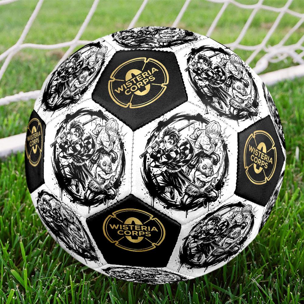 1pc Demon Slayer Kimetsu no Yaiba Soccer Ball Size 5 Indoor Soccer Ball Fashion Colorful Backyard Game - Great For Sports Fans Gift HE33