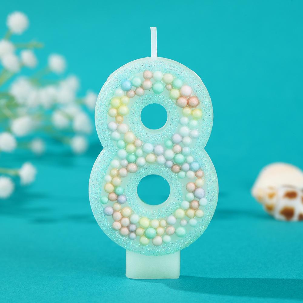Macaron Colored Foam Balloon Number Candle - DIY Birthday Cake Decor