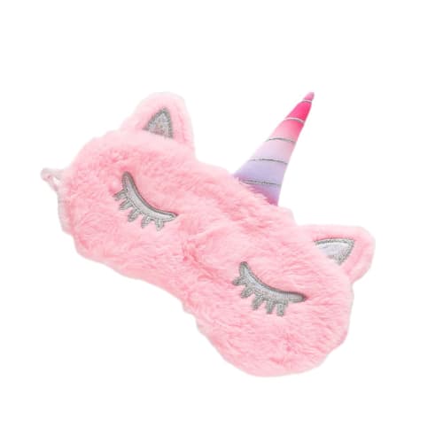 Lurrose Unicorn Blindfold Sleeping Eye Mask, Blindfold Eyeshade Travel Eye Cover, Unicorn Glitter Horn Plush Sleep Eye Mask, Plush Eye Mask, Unicorn S