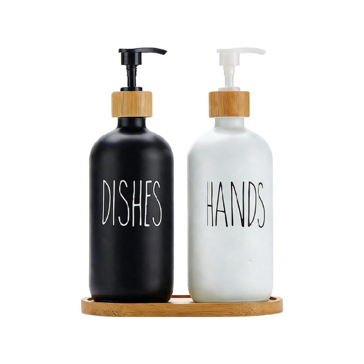 2 Stück 500ml Glas Seifenspender Flasche Hand Flüssigseifenbehälter Zum Aufbewahren von Duschgel Händedesinfektionsmittel Lotion Shampoo
