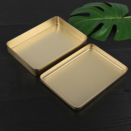 Aluminum Rectangle Box Food Single-layer School Lunch Container Snack Storage