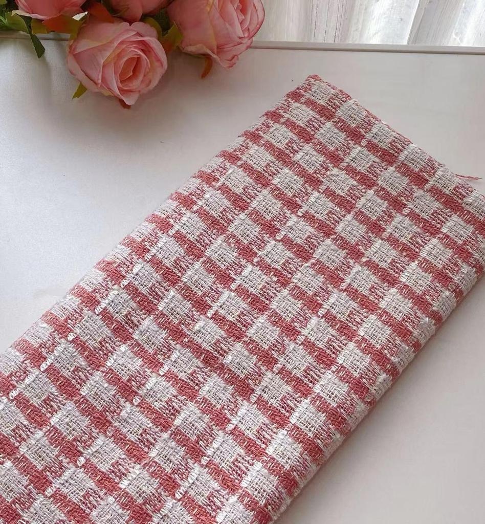 Gold Thread Plaid Fabric for DIY Handmade Bouquets and Bags