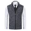 Vest Men's Knitted Sleeveless Sweater Wool Velvet Zipper Cardigan Turn-down Pullovers Turtleneck Sweatercoat Knit Waistcoat