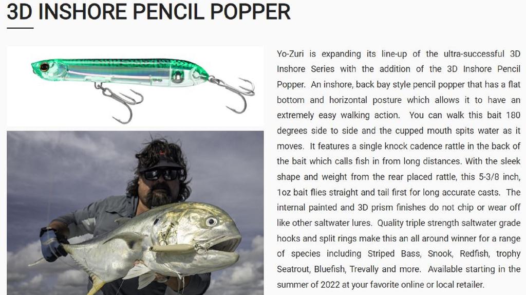 Yo Zuri Duel 3D Inshore Pencil Popper 135 Mm Floating Lure R1433-HMT (6738)
