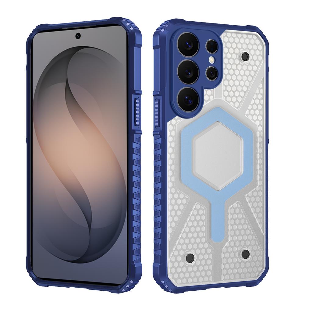 Transparent Heavy Duty Armor Magnet Case for Samsung Galaxy S26 Plus S25 S24 S23 S22 Ultra FE for Magsafe Wireless Charge Cover