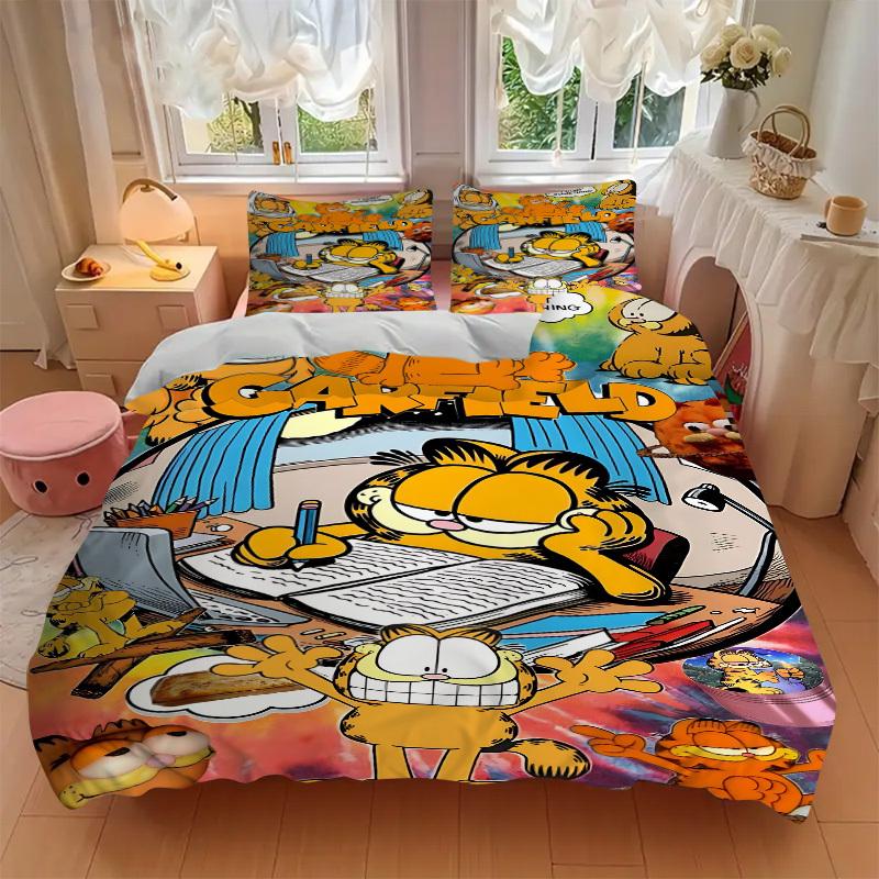 3pcs Garfield, Comic Bedding Set. Soft and Comfortable with No Core Included (1x Duvet Cover + 2x Pillow Covers) yy251009202