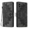 For iPhone X/XS Mandala Embossed PU Leather Flip Wallet Phone Case