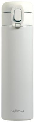 Pearl Metal One-Touch Water Bottle, 500ml, Off-White, Seamless, Integrated Lid and Gasket, Cafe Mug, HC-839