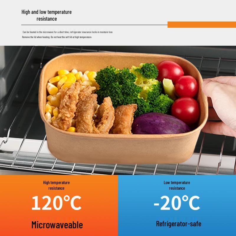 Eco-Friendly Kraft Paper Lunch Box for Outdoor Meals