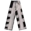 Women's High-Waist Retro Tie-Dye Gradient Jeans - Loose, Wide-Leg, Floor-Length Pants for Early Autumn