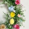 Decorative Flower Wreath with Wildflowers and Eggs Easters Garlands for Front Door Decoration Seasonal Accessories