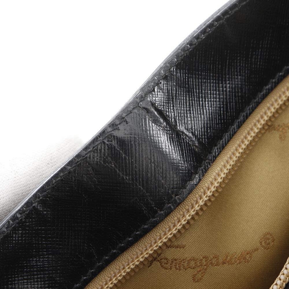 Salvatore Ferragamo Gancini Tote Bag DY-21 7814 black Calfskin Women Used