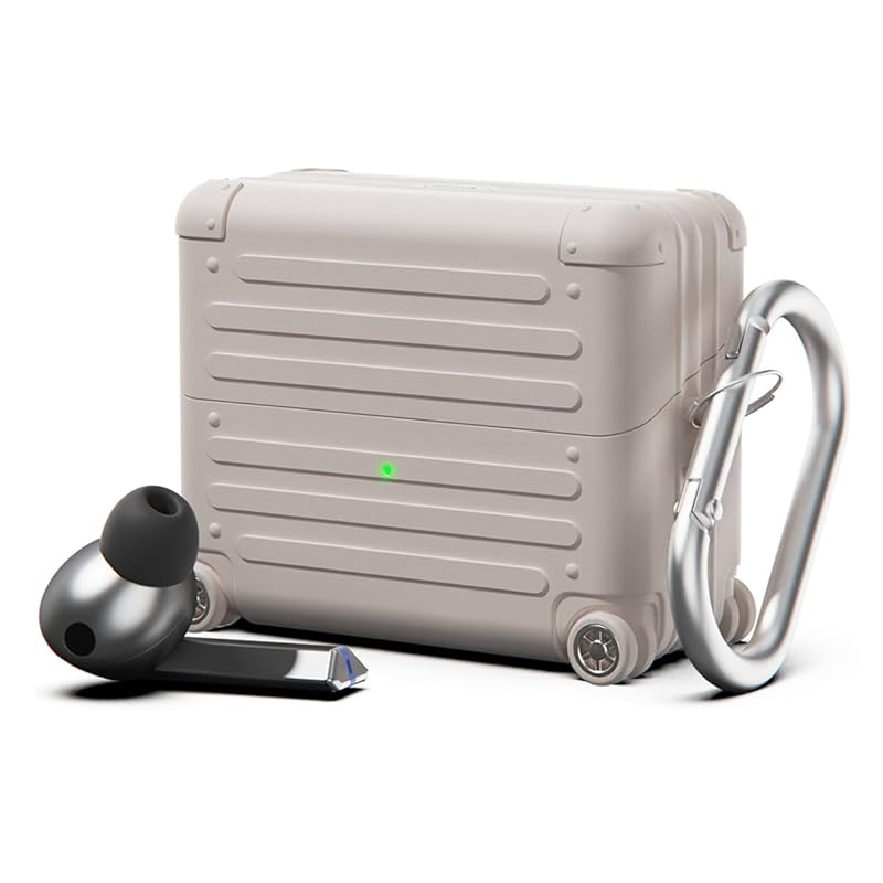 

miak Buds3/Buds3 Pro case silicone carrying case [ Shockproof silicon With carabiner wireless charging ] galaxy bads 3 bads 3 pro beige MA27423GBP3 []