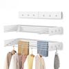 Invisible Foldable Wall Mount Clothes Drying Rack, Modern Fixed Window Towel Hanger for Balcony & Bathroom