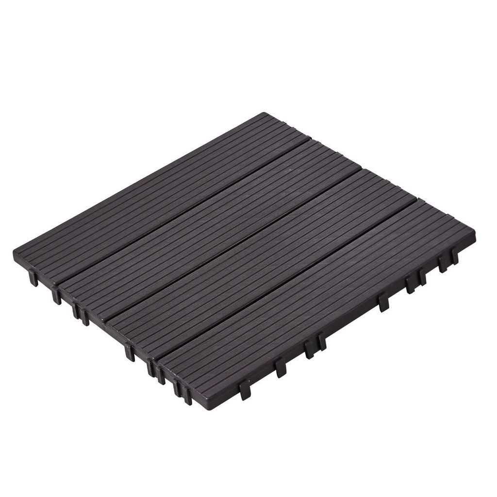 Interlocking Deck Tiles 36 Pack 12"x12" Waterproof for Porch Dark Brown