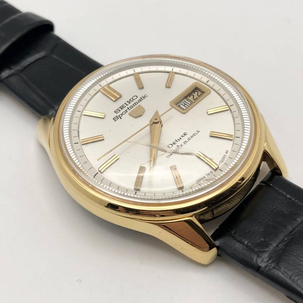 Excellent Working Condition Sportsmatic 5 Deluxe Gold Watch a0175 Condition, [SEIKO] 7619-7010 -