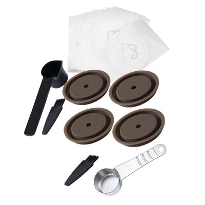Discuri de cafea cu capace din aluminiu pentru piese reîncărcabile, cu set de cafea cu lingură de metal pentru aparat de cafea pentru pt.
