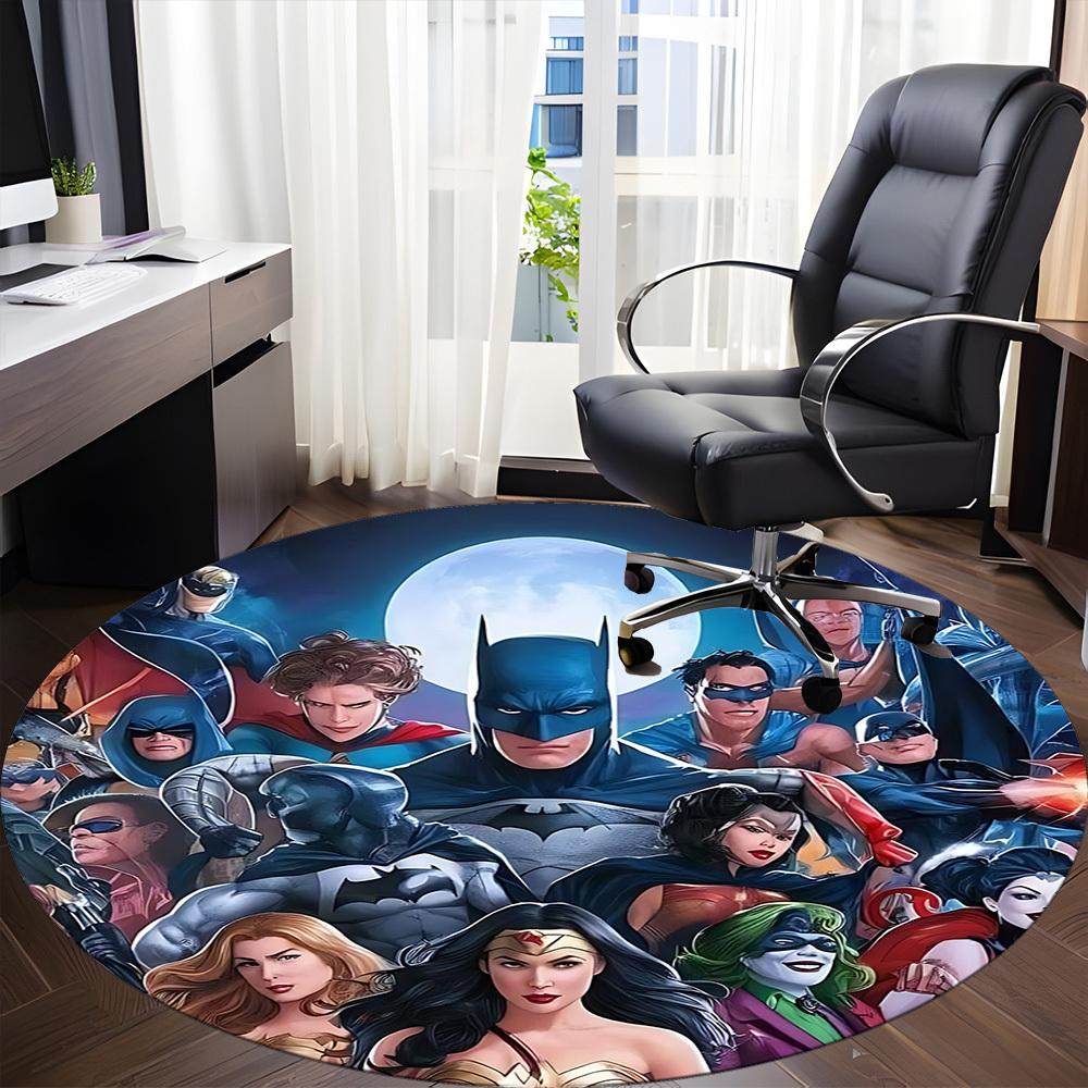 1pc Justice League DC Office Round Area Rug, Under Office Chairs Bedroom Living Room Home Decor, Room Deco, Available In Various Sizes