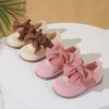 Kleinkind Kinder Prinzessin Schuhe Große Schleifen Flechtwerk Weiche Sohle Mädchen Ballerinas Runde Zehen 2025 Neue Mode Baby Lauflernschuhe Bequem
