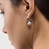 [925 SILVER] DOT PEARL HOOP E