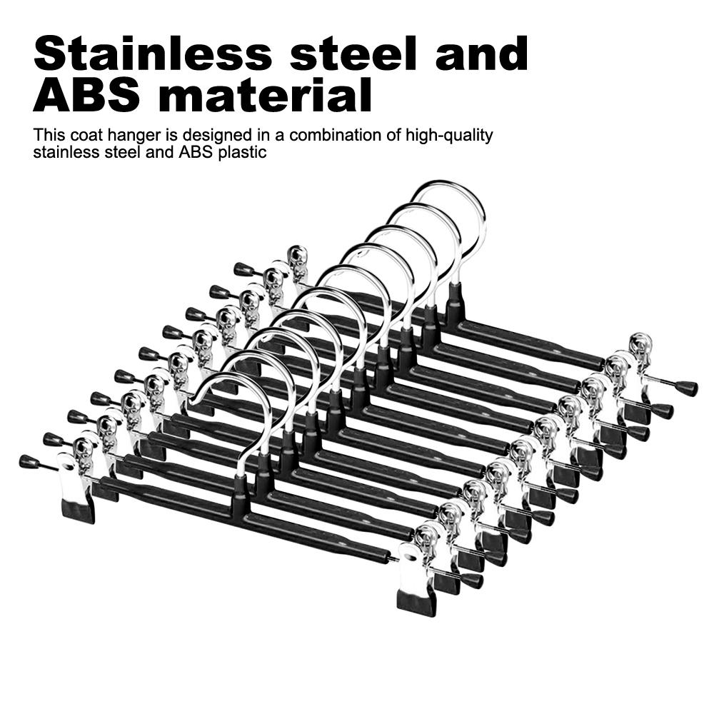 10Pcs Pants Racks Wind Proof Multi-purpose Skirt Racks For Clothes Drying Trousers Wardrobe Clip Anti-slip Clothes Hanger