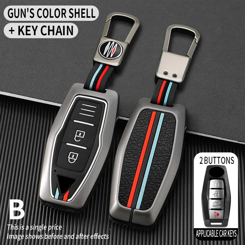 Zinc Alloy + Silicone Car Key Case Cover Shell Fob For Mitsubishi Outlander 2022 2023 2024 Control Car Interior Accessories