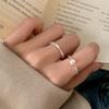 Sweet Pearl Women's Cross Open Line Ring: Stackable, Versatile, Fashionable, and Perfect for an Index Finger