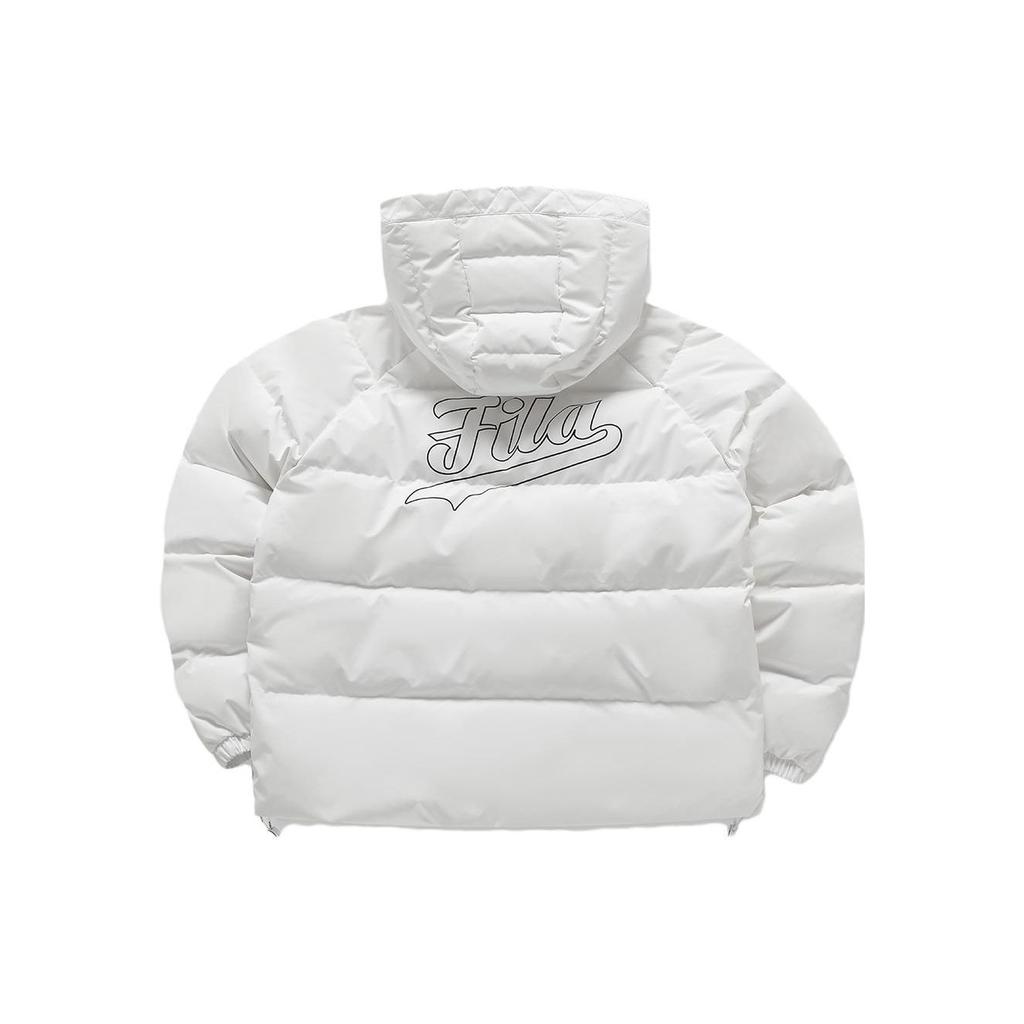 FILA Fusion Solid Color Loose Warm Hooded Down Jacket Women outerwear White T11W346904F-WT