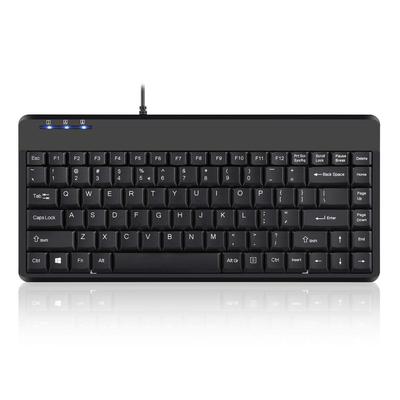 Perix Kabelgebundene Mini-Tastatur Premium Klavierlackkabel 2 Hubs PERIBOARD-409 - (Schwarz) - 1.8m [Offizielle Garantie] (Englisches Layout, enthalten)