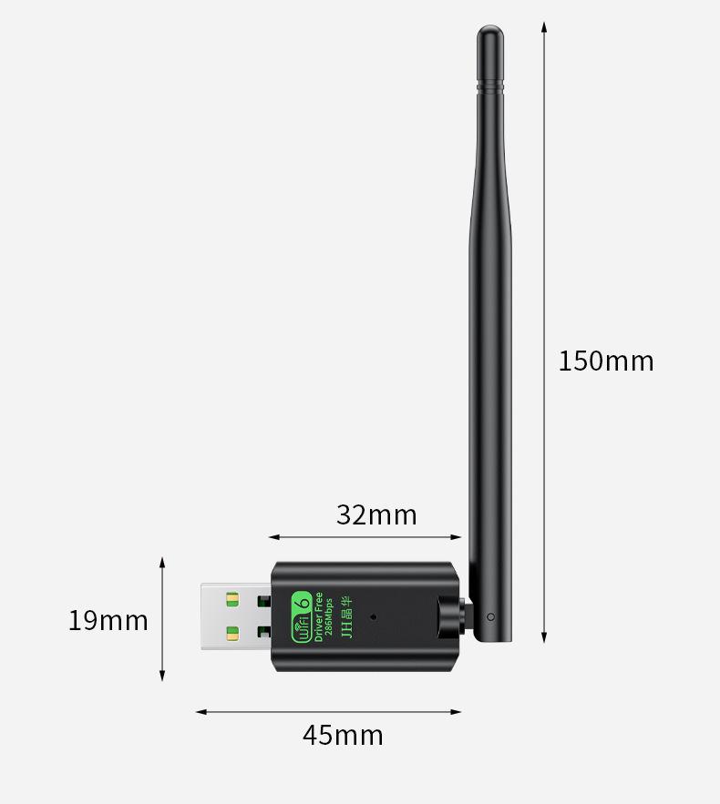 Jinghua Dual-Band WIFI6 USB 300M Driver-Free Wireless Network Adapter 2.4/5G