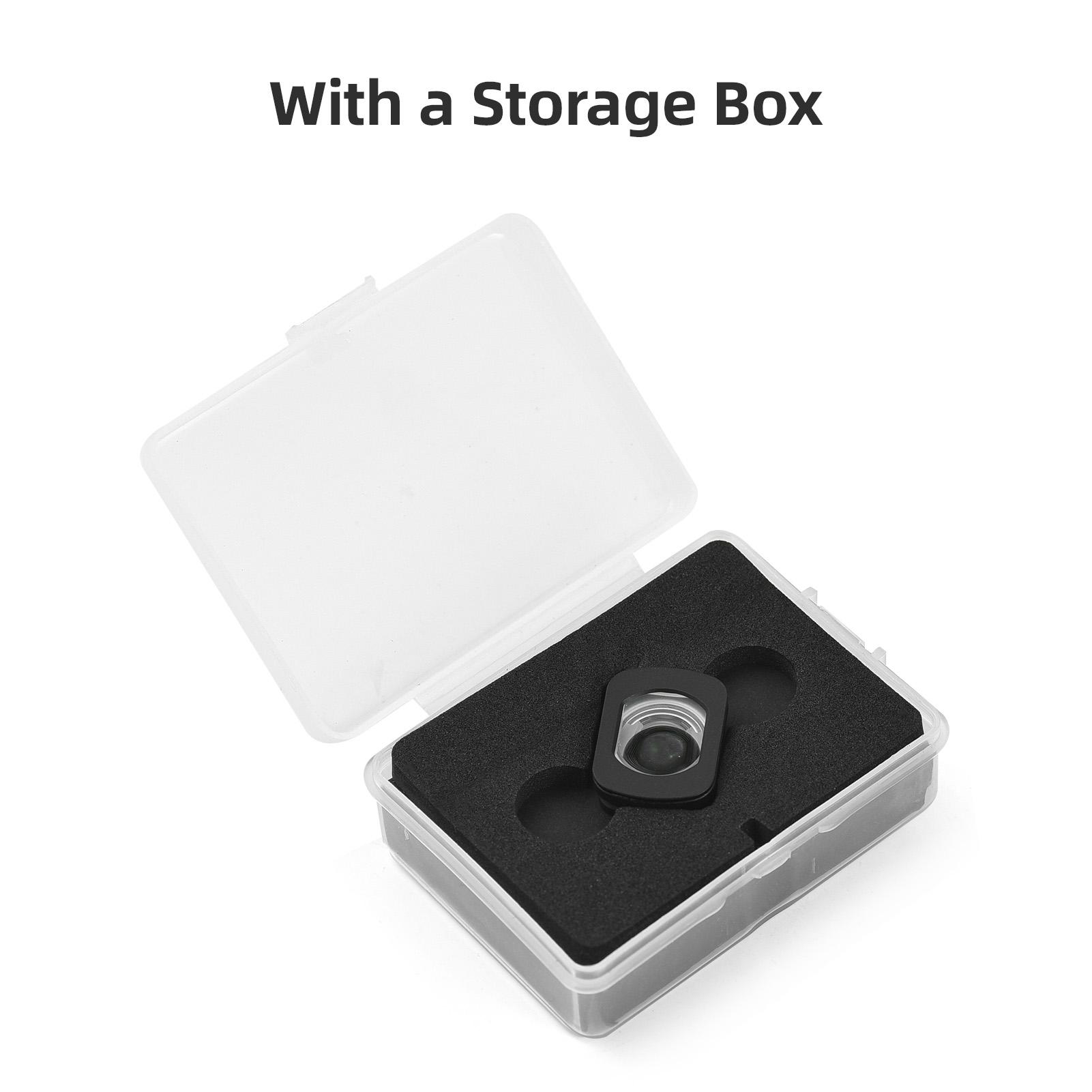 

Широкоугольный объектив 112 градусов Увеличение 0,72x Магнитное крепление Камера Внешний объектив Замена для Pocket 3 чёрный