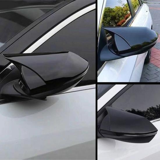 For 21-23 Hyundai Elantra 4D Gloss Black ABS Rear View Side Mirror Cover Trim
