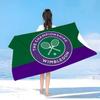 W-Wimbledon Pattern Microfiber Printed Beach Towel Mountain Climbing Yoga Beach Swimming Running Absorbent Soft Towel
