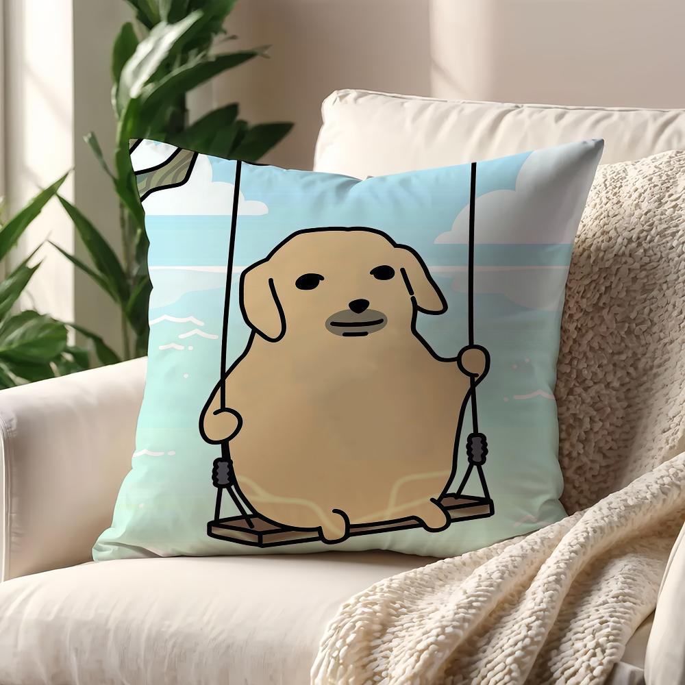 funny kawaii nNudaeng Dog Meme cushion cover For Pillow Printing Sofa Decoration Home Car Room Coffee Office Nordic Simplicity