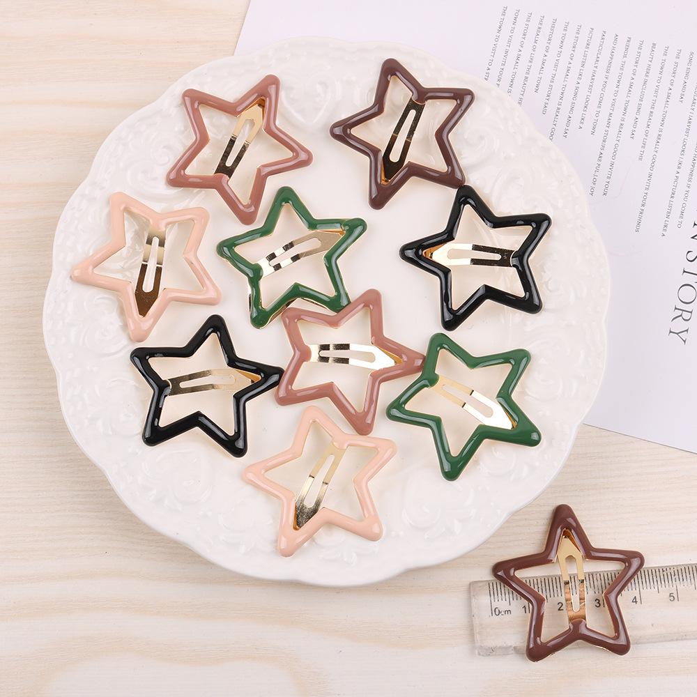 Korean Y2K Silver Star Hairpin - Versatile Metal Five-Pointed Star BB Clip Accessory