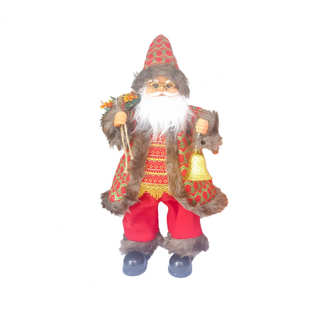 Seasonal Santa Decor Battery Operated Dancing Santa Claus Toy Singing Plush Father Christmas Doll Desktop Decoration Party